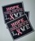 "Hope, Believe, Love" Embroidered Patch, Iron or Sew-on, Cancer Patch Applique, 3"x3" inches